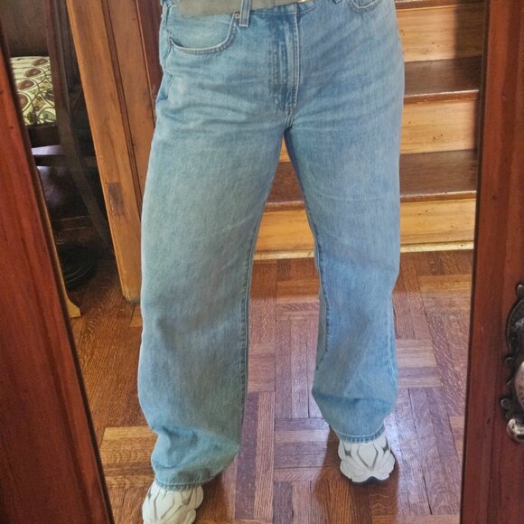 Aritzia Denim Forum The Farah High Rise Wide Leg Zip Fly Jeans - 7 yes Bleu Tabo - Picture 2 of 6